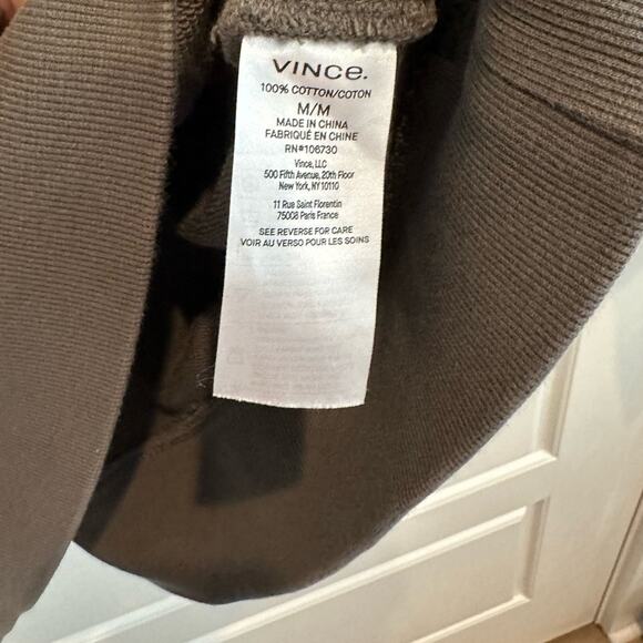 Vince Men's Quarter Zip French Terry Cotton Pullover Sweatshirt - Picture 9 of 9